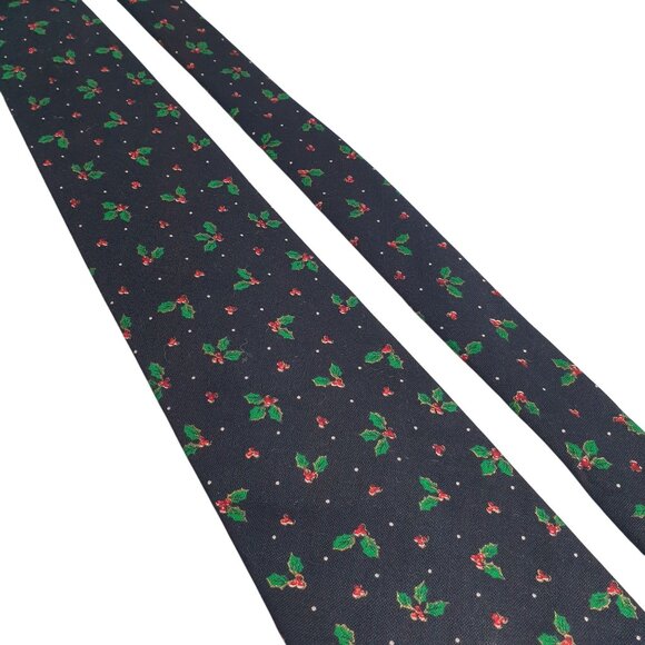 Vera Bradley Vintage Holly Berries Necktie Festive Christmas Party Dad Gift - Picture 2 of 5